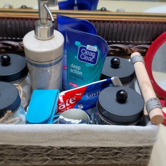 Set OF 2 Paper Rope Wicker Storage Basket with Handles Decorative Storage Bins - Picture 6 of 8